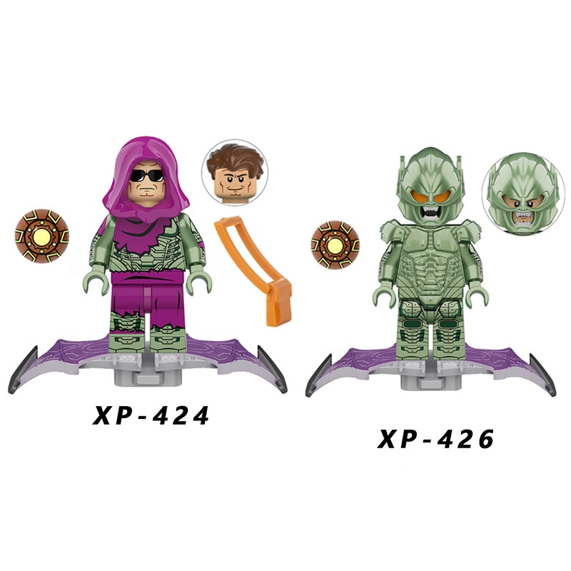 Marvel's Amazing Spider-Man Minifigure Super Villain Green Goblin Dr. Mainan Blok Bangunan Aneh Mainan Blok Bangunan Boneka Mini