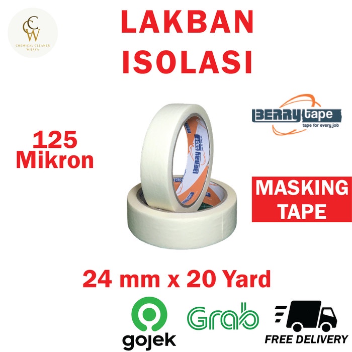 

Isolasi Lakban Kertas Masking Tape Super Rekat 24mm / 48mm 20 yard - 24mm