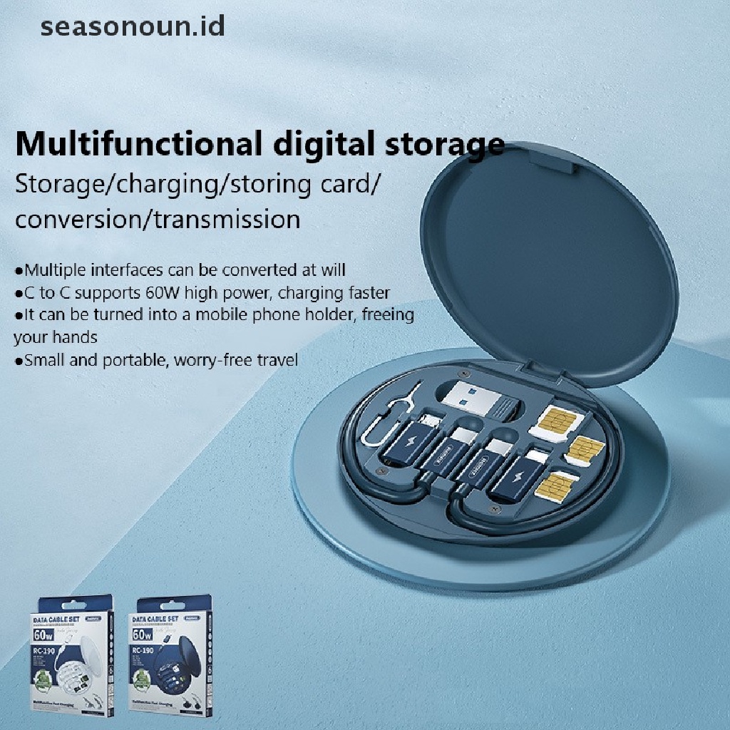 Seasonoun Mini Digital Gadgets Storage Box Kotak Penyimpanan Digital Tahan Air Kabel Data EVA.