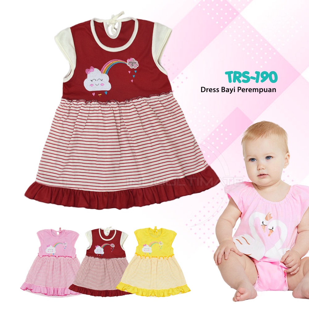 Dress Bayi Perempuan Pakaian Pesta Bayi Balita Perempuan PLANET KIDZ Baju Bayi Perempuan TRS-190 Rok Bayi Tutu Setelan Bayi Perempuan Baru Lahir Baju Terusan Bayi Newborn Baju Anak Perempuan