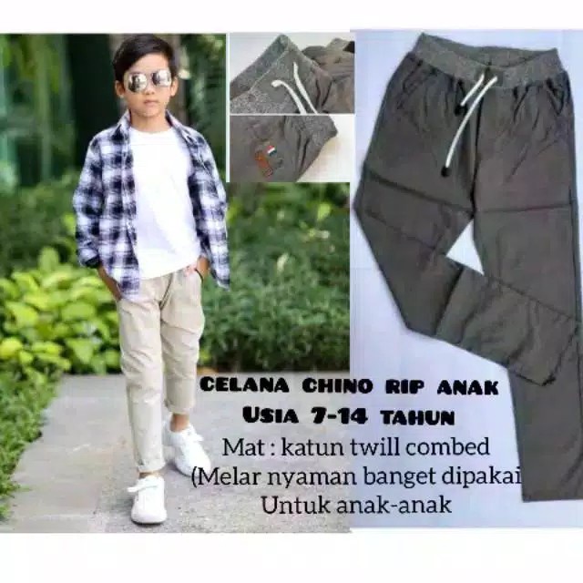 0Celana chino panjang Anak Laki Laki Catoon Twill Import Quality 100% Real Picture