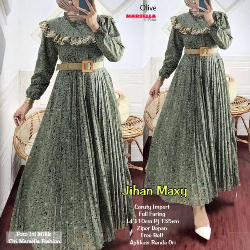BEST SELLER GAMIS MUSLIMAH (READY STOCK) SIZUKA - JIHAN MAXY DRESS BY MARSELLA