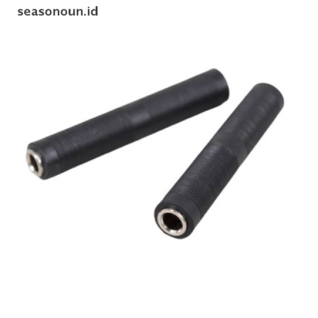 Seasonoun Microphone Audio Cable Extender Connector 6.35mm Audio Stereo Double Head Plug Adapter Cable Joiner Konektor Adaptor Female Ke Female.