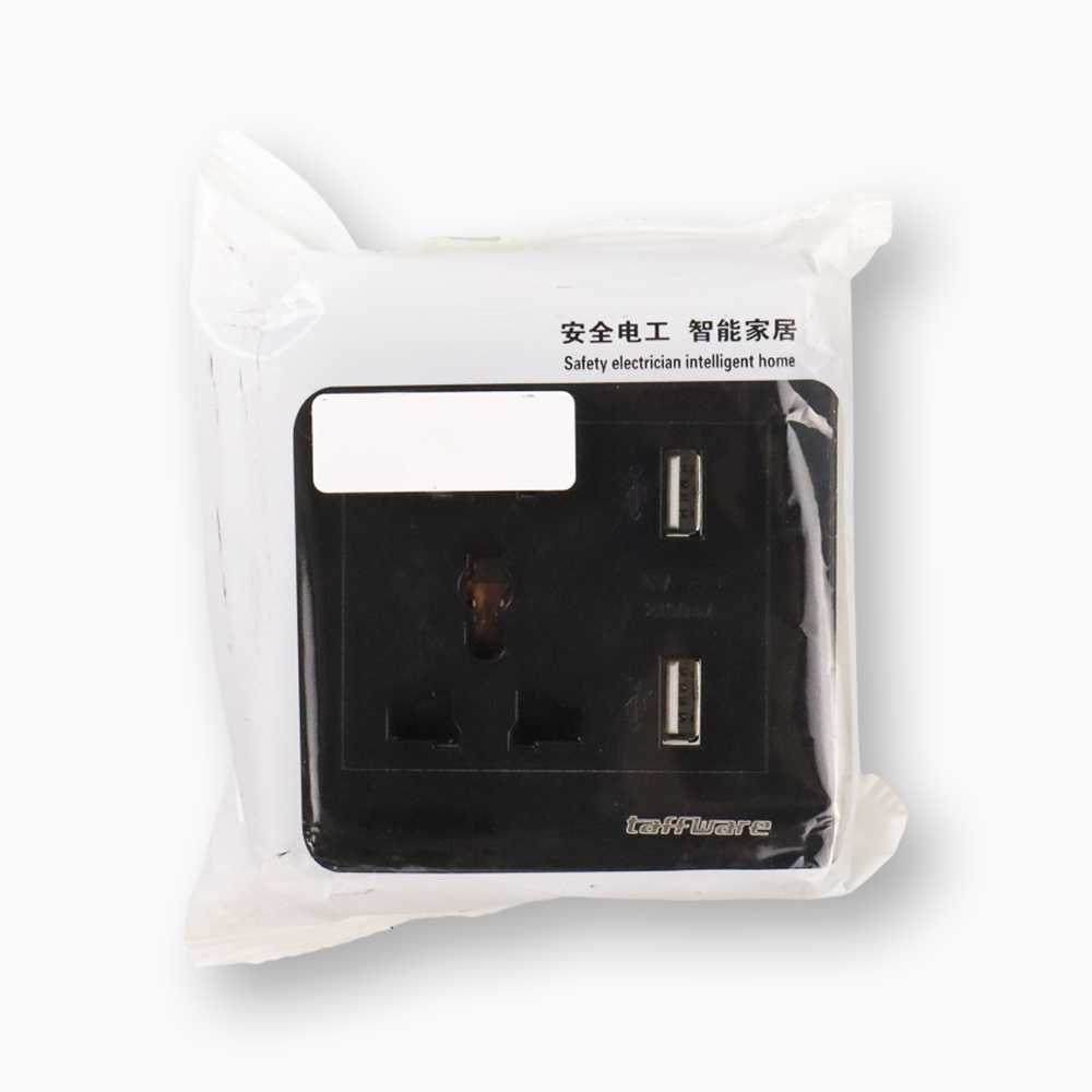 (BISA COD) FTIHSHP  Stop Kontak Universal Wall Socket UK EU US &amp; 2 Port USB 2.1A - Y1-001