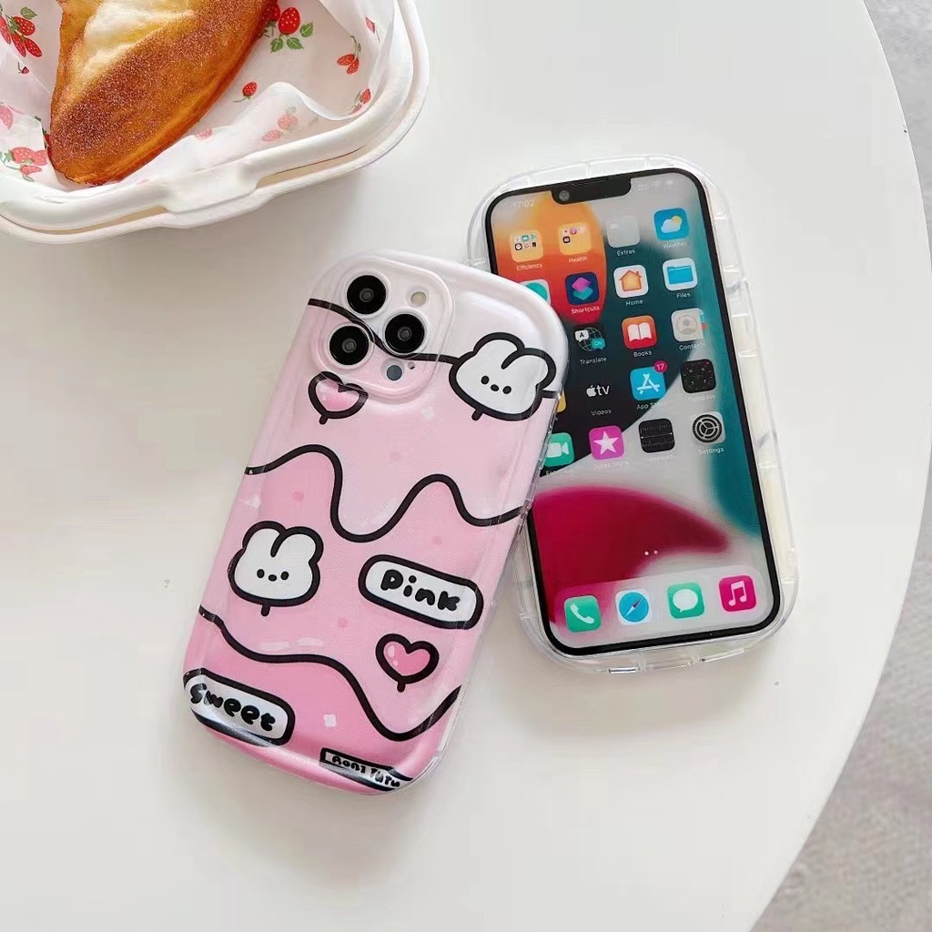 IPHONE Kartun Lucu Sabun Anti-Jatuh Es Krim Beruang Case Untuk Iphone14 13 12 11 Pro Max X Xs Max Xr 78 Plus Case Cover