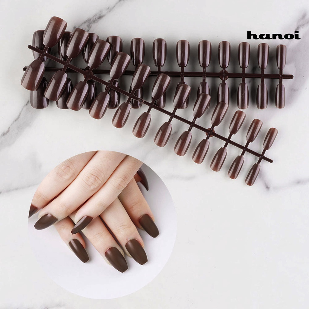 Hi 24Pcs Kuku Palsu Ultra-Tipis Yang Dapat Dilepas Tekstur Matte Warna Hidup Tidak Dapat Pecah Dipakai Tekan Pada Kuku Palsu DIY Alat Manikur Perlengkapan Kuku
