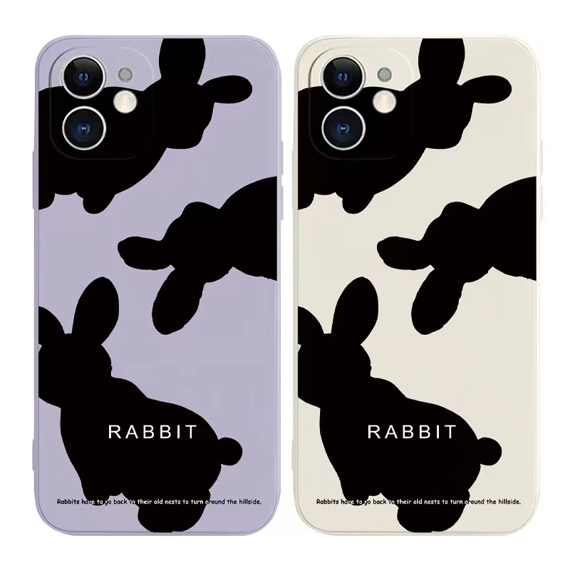 IPHONE Ins Pola Kelinci Cocok Untuk Iphone14 14pro 14plus 13 13pro 13prm iPhone12 7Plus 8Plus Xr XS 13 Pro Max Empat Sudut Casing Ponsel Tahan Guncangan