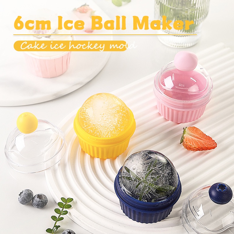 Cetakan Ice Ball Silikon Food Grade 6 cm Besar Ice Ball Maker Whiskey Cocktail Cetakan Es Batu Multicolor Jelly Puding Cetakan Perlengkapan Bar Dapur