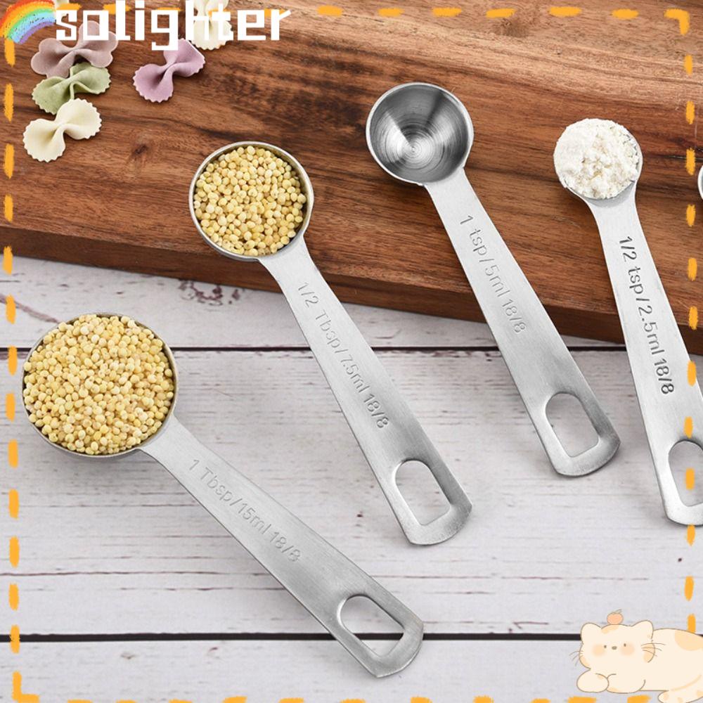 Solighter Sendok Takar Set Food-grade Perlengkapan Baking Alat Dapur Serbaguna Graduated Measuring Spoon