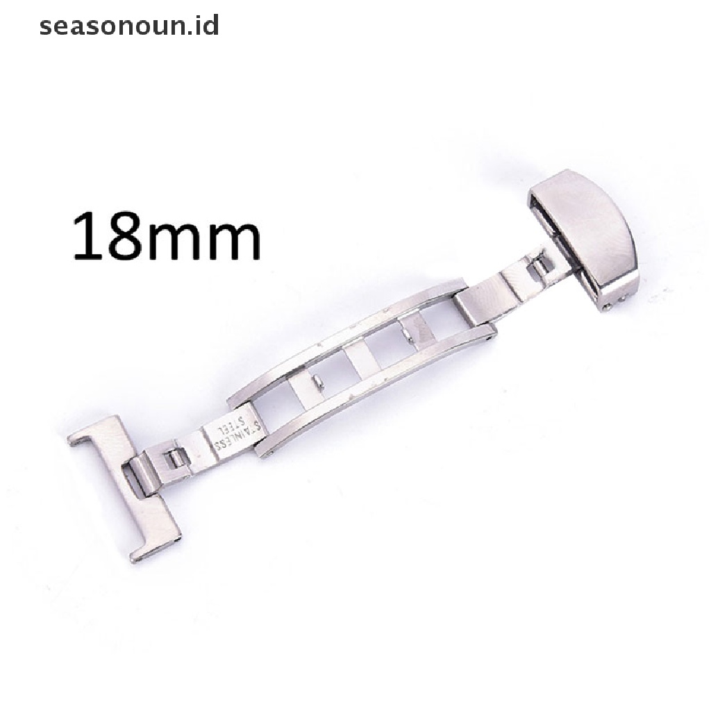Seasonoun18 /20 /22mm Stainless Steel Butterfly Deployment Clasp Buckle Watch Strap Band.