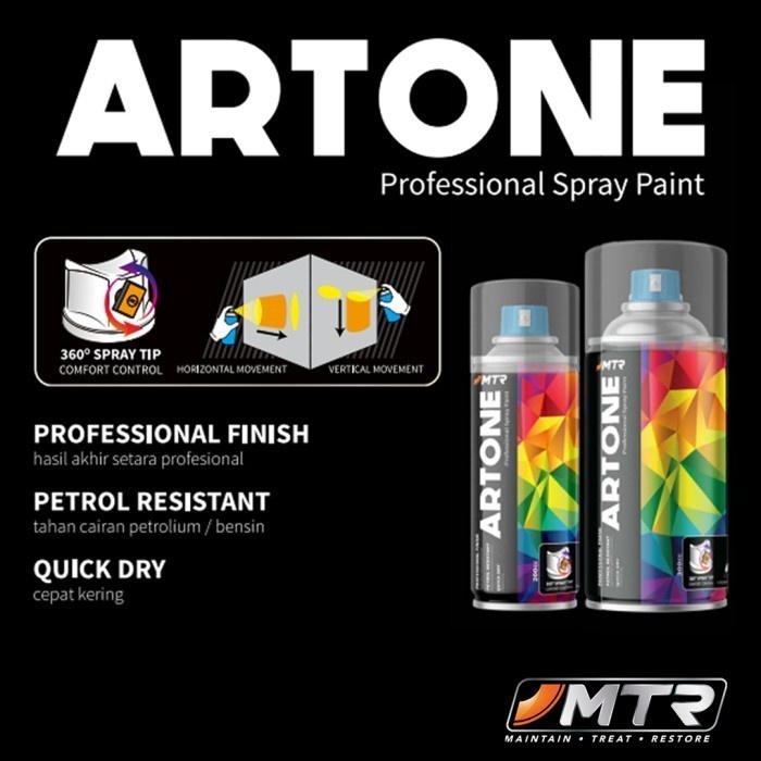 Artone Spray Paint 200 cc Super Black 984SD Matte Doff Cat Semprot