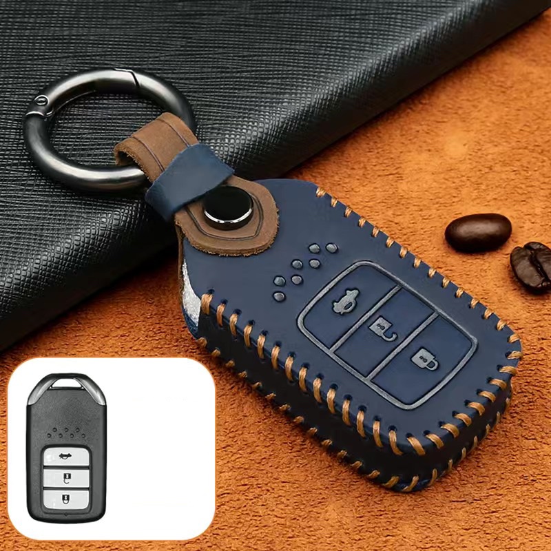 Untuk Honda Kulit Key Holder Cover Smart Key Push Start Remote Case Key Less keyless Untuk Kota HRV BRV CRV Jazz Accord Civic