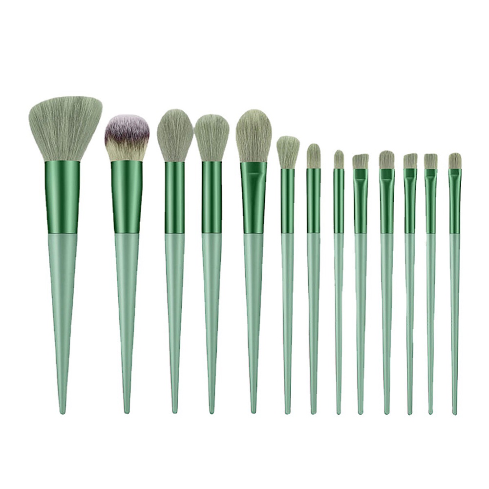 13pcs/set Set Kuas Makeup Profesional Eyeshadow Brush Bulu Lembut Mini Foundation Bedak Concealer Make Up Brush