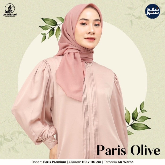 Hijab Umama Scarf Kerudung PARIS OLIVE LC Premium 110 X 110 cm