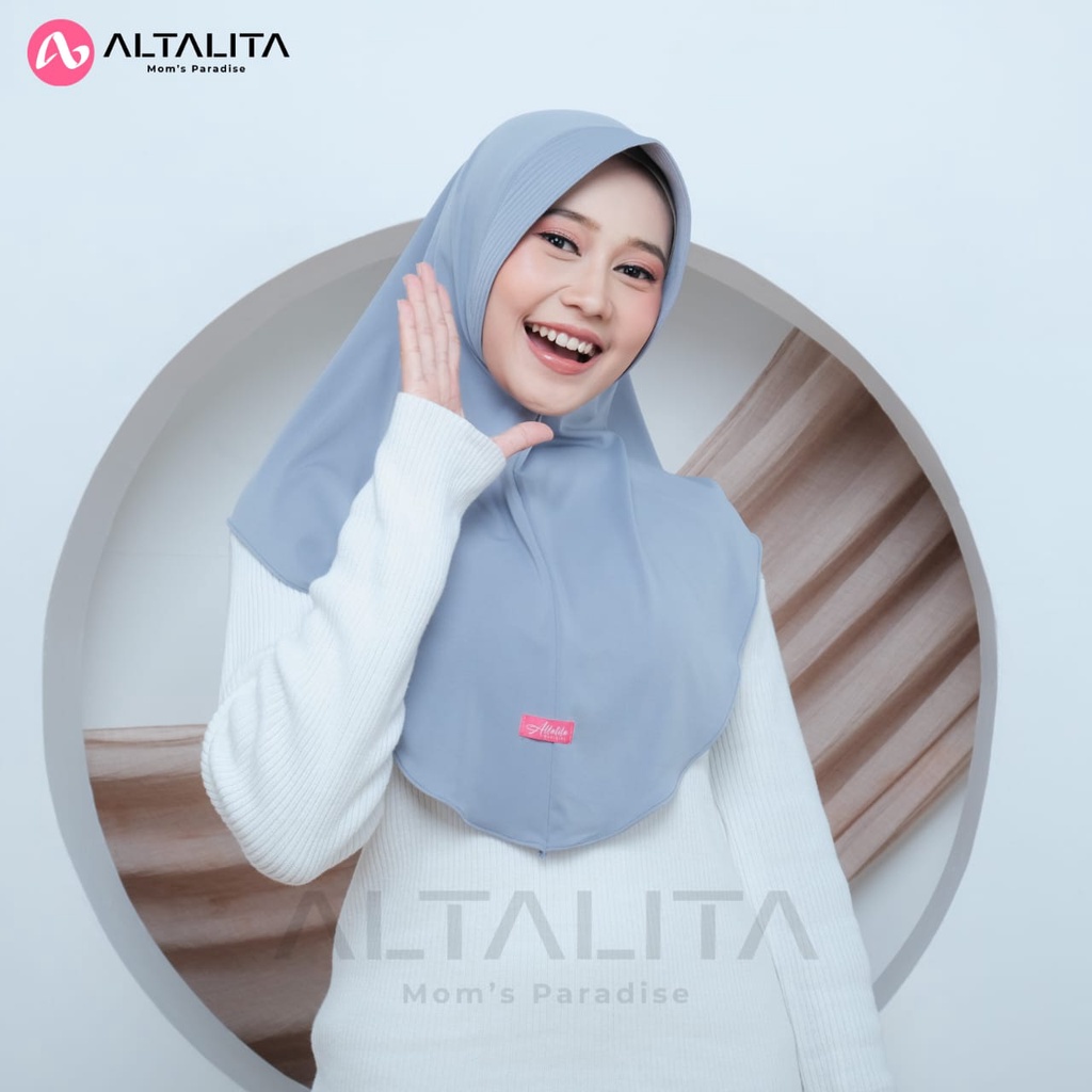 Altalita - HIjab Bergo Hamidah Penguin Size M Kerudung Instan Qaila Jersey Premium Jilbab Sport Menutup Dada Cocok Untuk Sekolah Olahraga Volly Futsal Senam dan Sehari-Hari