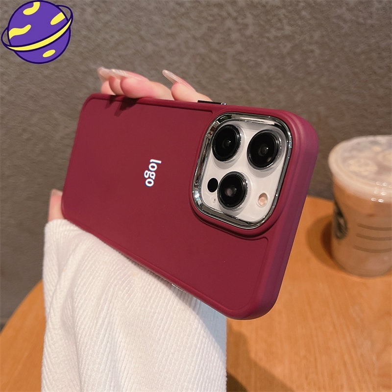 IPHONE Casing Pelindung Lensa Bahan Metal Plum Untuk Iphone11 12 13 14 Pro X XS Max7 8 14 Plus XR Frosted Soft Casing Silikon