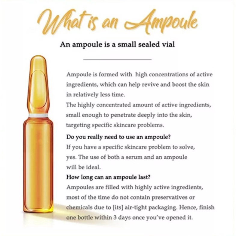 (UMU SUPPLIER)  CINDYNAL 7PCS/SET Ampul Serum Hyaluronic Acid Vitamin C Dark Spot Penuaan Anti Aging Bintik Hitam