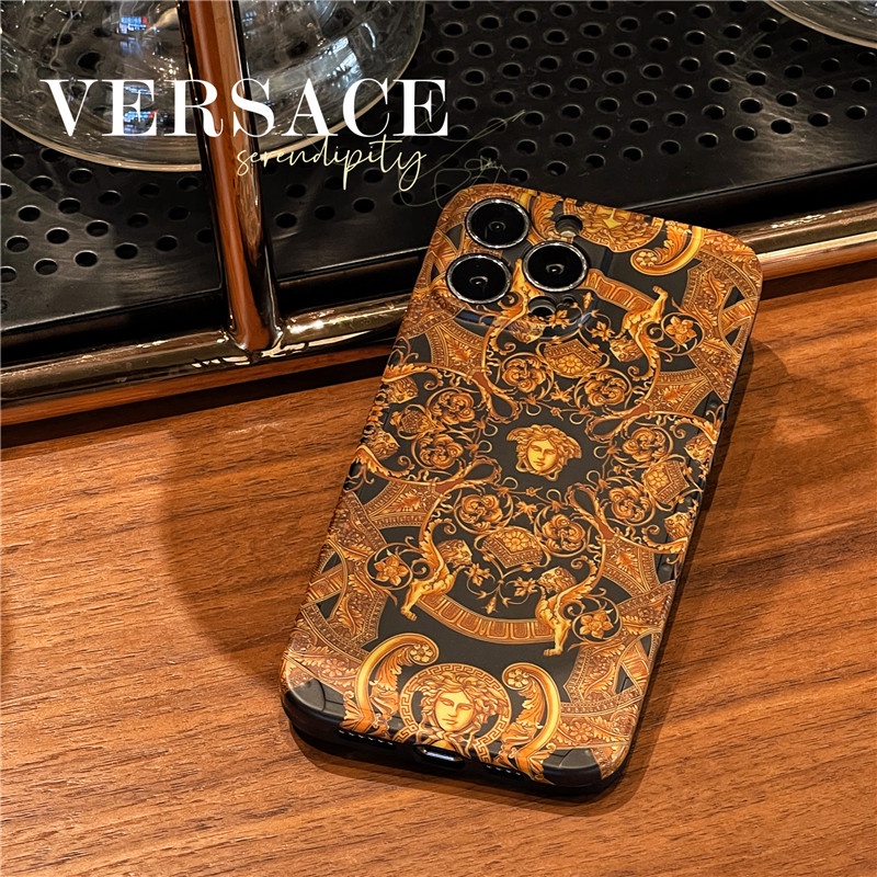 Casing Ponsel Versace Vintage Mewah Kompatibel Untuk iphone14promax 13pro 12promax 11promax 14plus grease proofing Tahan Guncangan Dan Tahan Air casing Penutup Belakang