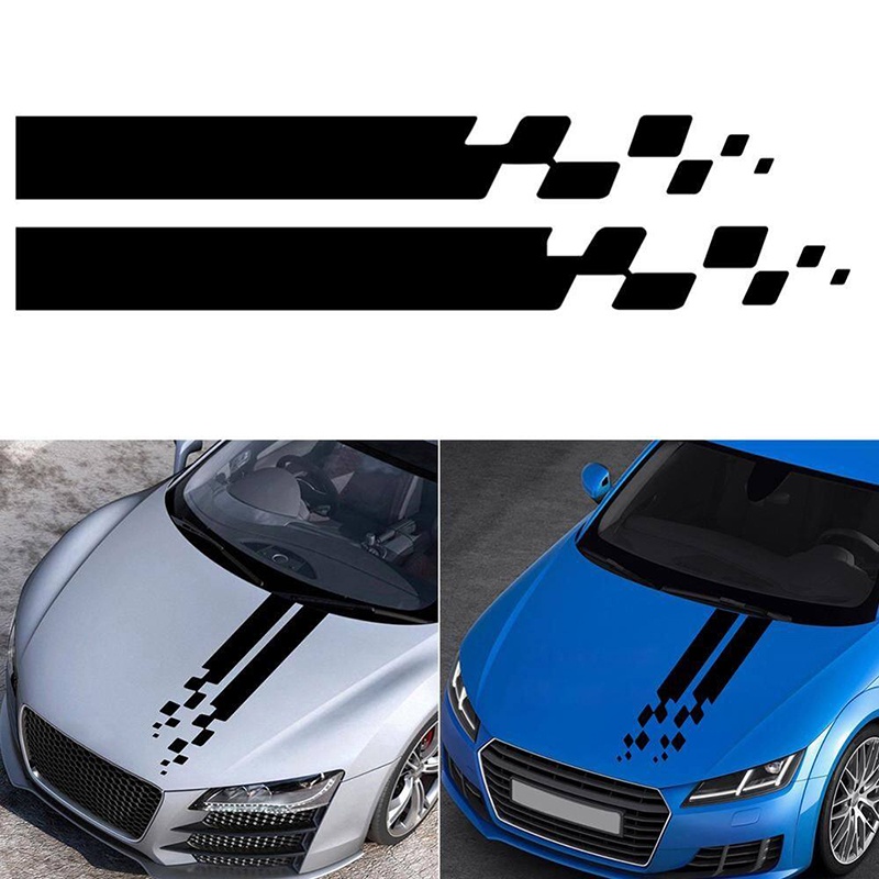 Fashion Mobil DIY Hood Cover Stiker Vinyl Film Garis Panjang Bergaya Besar Decals Olahraga Balap Auto Styling Modifikasi Dekorasi Aksesoris