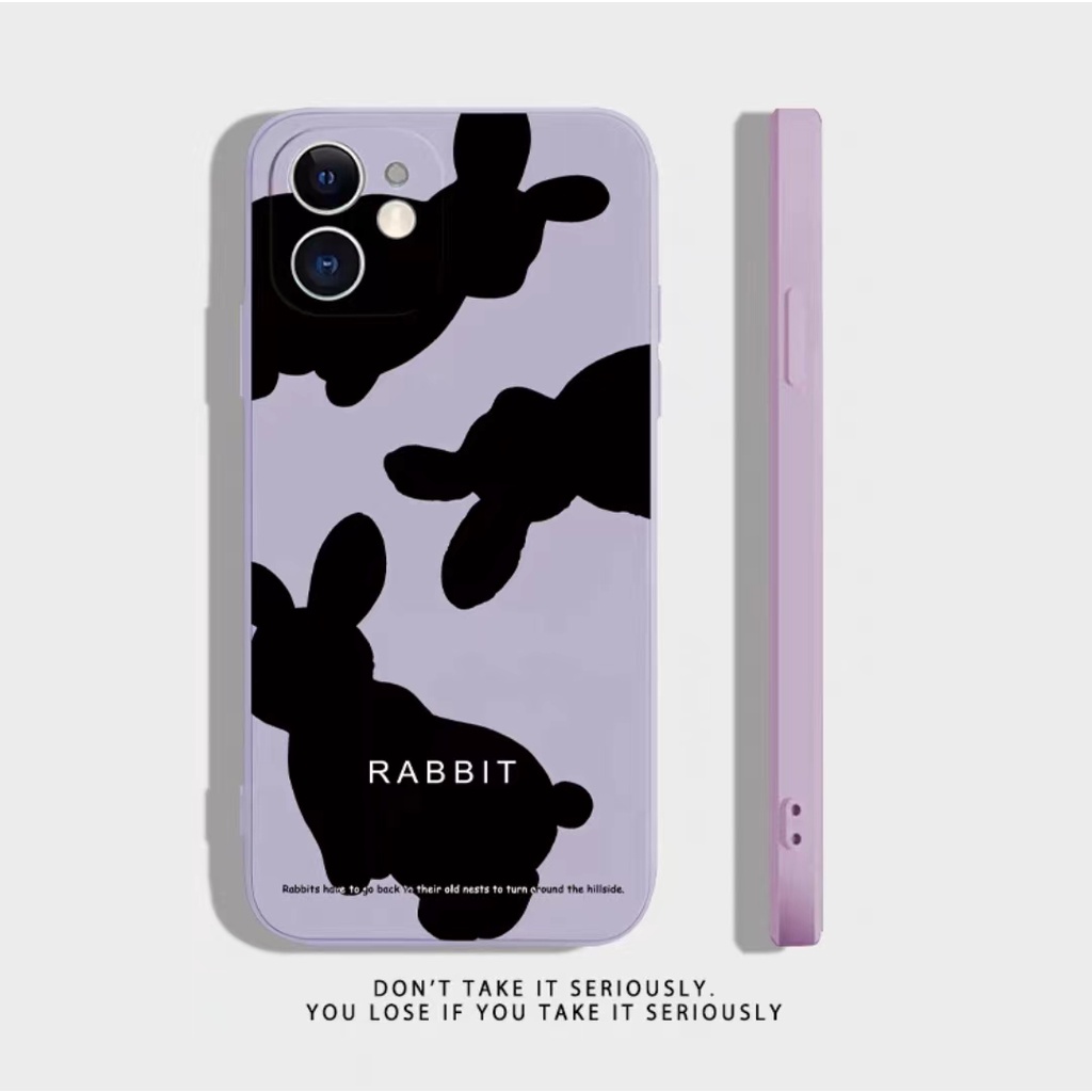IPHONE Ins Pola Kelinci Cocok Untuk Iphone14 14pro 14plus 13 13pro 13prm iPhone12 7Plus 8Plus Xr XS 13 Pro Max Empat Sudut Casing Ponsel Tahan Guncangan