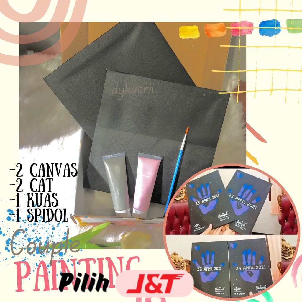 

Hampers couple lukis melukis quality time doi pasangan teman sahabat bestie canvas acrilic