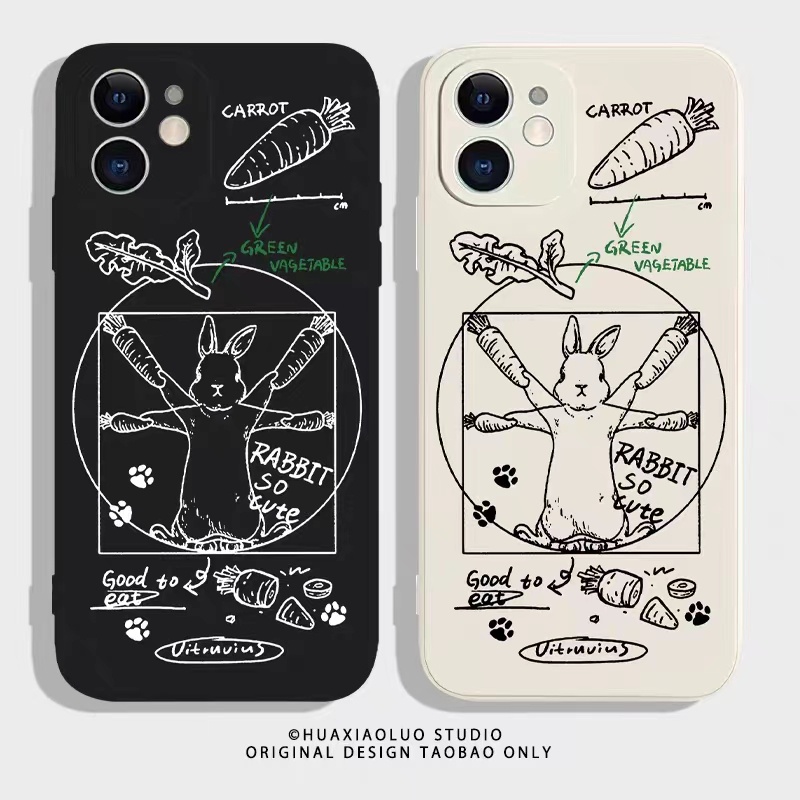 IPHONE Ins Pola Kelinci Cocok Untuk Iphone14 14pro 14plus 13 13pro 13prm iPhone12 7Plus 8Plus Xr XS 13 Pro Max Empat Sudut Casing Ponsel Tahan Guncangan