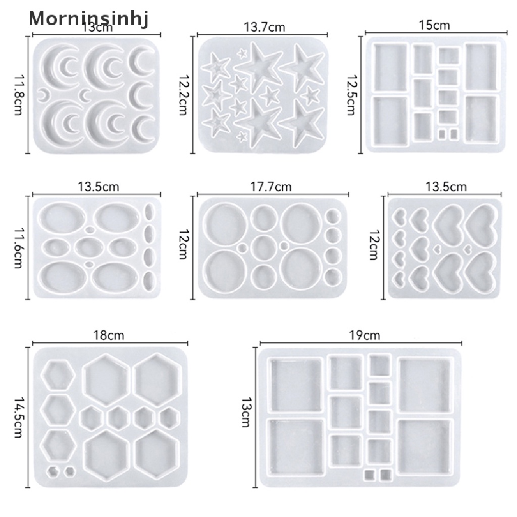 Mornin DIY Kristal Epoxy Resin Cetakan Gantungan Kunci Anting Liontin Casg Cetakan Ornamen Perhiasan DIY Membuat Aksesoris Silikon Resin Cetakan id