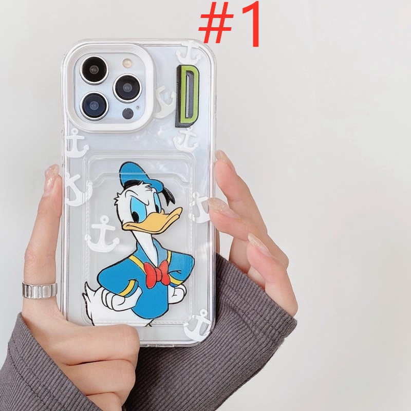 【Card Bag】Donald &amp; Pluto Soft Case HP iP iPhone 6 6S 7 8 14 + Plus SE 2020 X XS XR 11 12 13 Pro Max 3in1 Clear Casing Apple