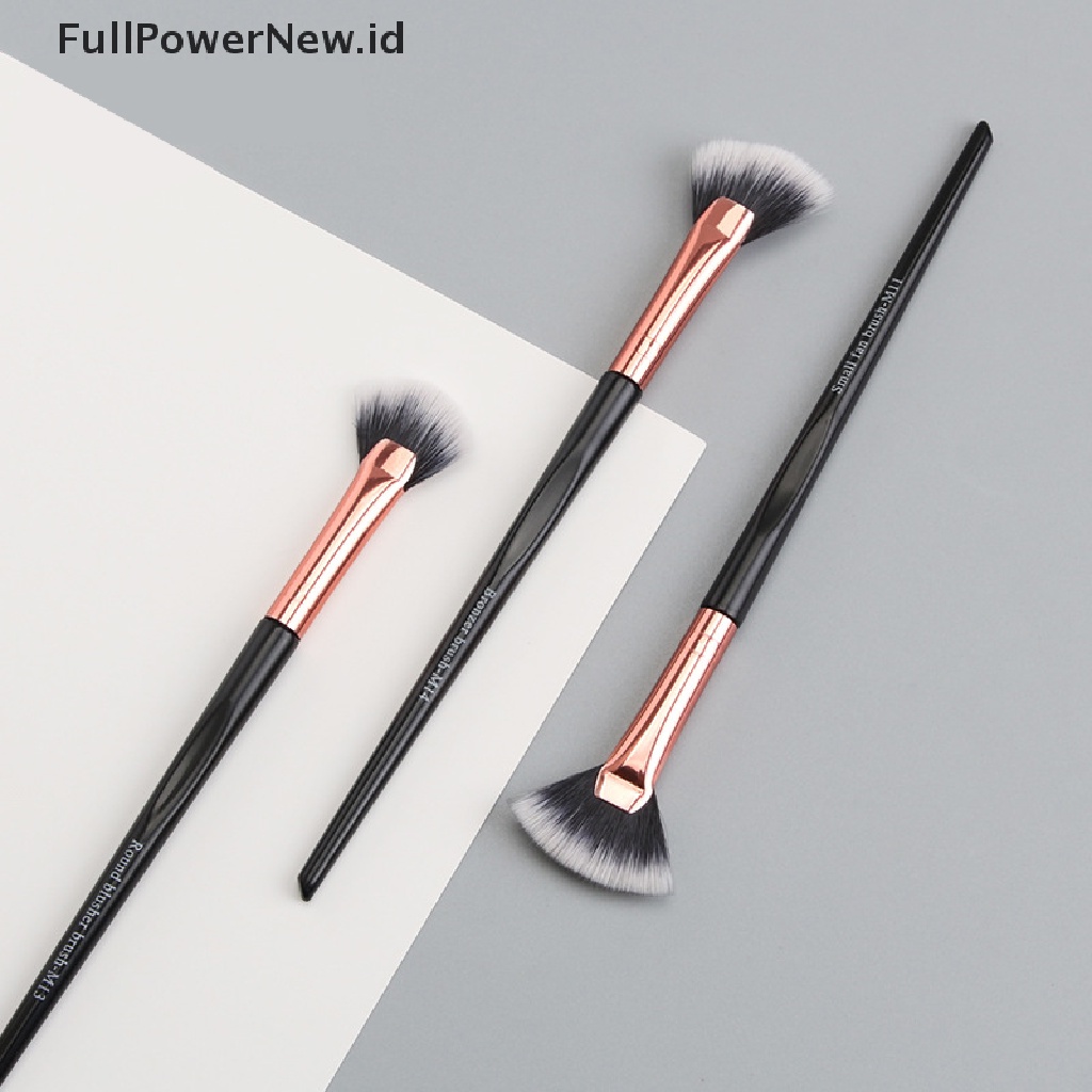 Power 3pcs Kuas Makeup Kipas Kecil Brush Eye Shadow Halus Portable Make up Tools ID