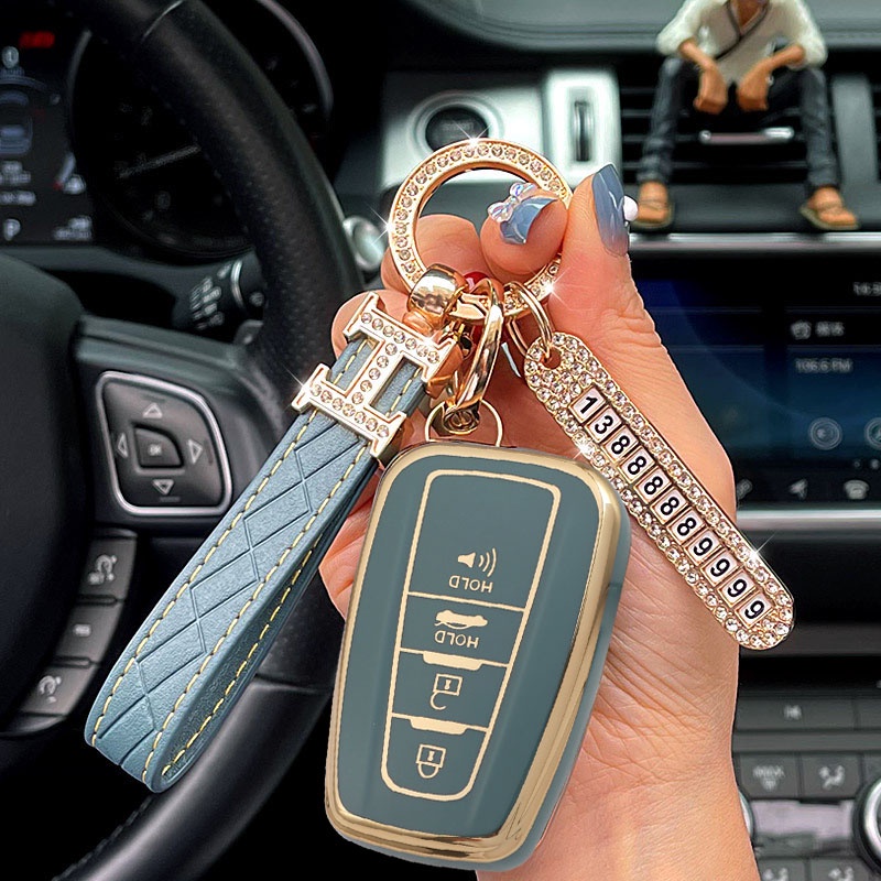 Fashion TPU Mobil Remote Key Case Cover Shell Fob Untuk Toyota Corolla Prius Camry CHR C-HR RAV4 Altis Land Cruiser Prado Tanpa Kunci