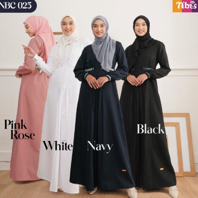 NIBRAS// Original Nibras NBC 25 025 Gamis Terbaru 2023 Katun toyobo Putih Hitam