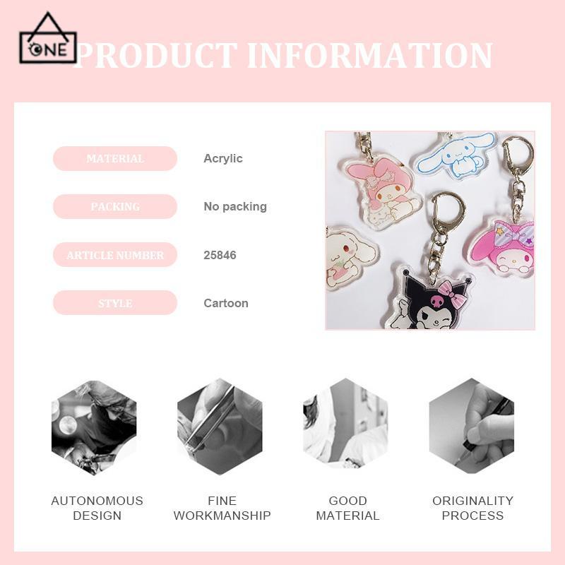 COD❤️Gantungan Kunci Desain Kuromi Dua Sisi Bahan Akrilik Transparan Untuk Tas Anak Perempuan-A.one