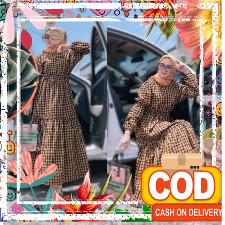 XL GAMIS LIPITA / GAMIS FASHION / MAXI KOTAK / ijo muda tua