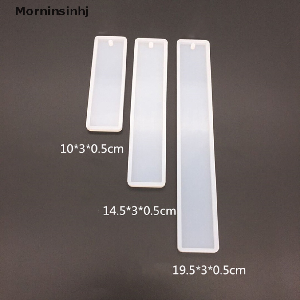 Mornin 3Pcs Persegi Panjang Bookmark UV Cetakan Silikon Epoxy Resin Mold DIY Kerajinan Membuat id