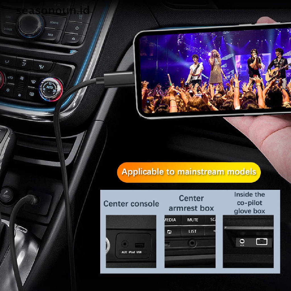 Seasonoun Usb Type C To 3.5mm Aux Audio Cable Headset Speaker Headphone Jack Adapter Mobil Aux Untuk Huawei Xiaomi Oppo Vivo.