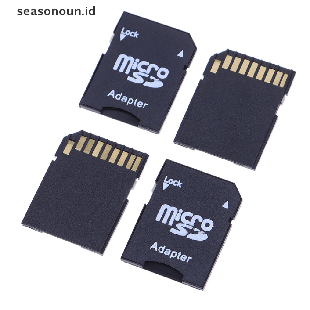 Seasonoun 10Pcs Microsd Mini TF Card Reader Konverter Adapter Kartu Memori Micro SD Ke SD.