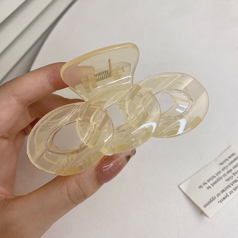 Capit Kepiting Rambut Rantai Bahan Akrilik Gaya Korea Untuk Wanita/Jepit Rambut Makeup Mandi Praktis Aksesoris Rambut Fashion