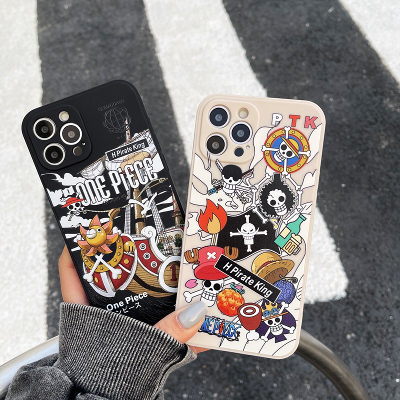 【One Piece】Magic Square Soft Case IP Iphone7 8plus7 +8+X XR XS Max 11 12 13 14 Pro Max SE 2020 Casing Hitam Missconnie