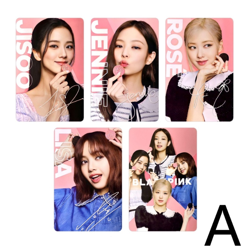 5pcs/set Blackpink Dengan Photocard OREO ROSÉ JISOO LISA JENNIE Lomo Card Koleksi HD Untuk Blink Blackpink