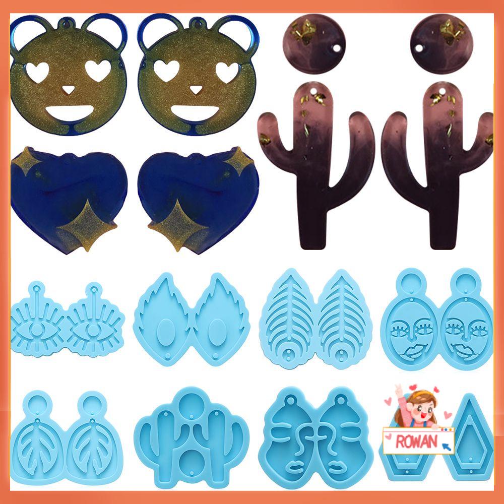 R-flower Earrings Resin Mold Handmade UV Epoxy Jewelry Making Tools Cetakan Silikon Resin Kristal