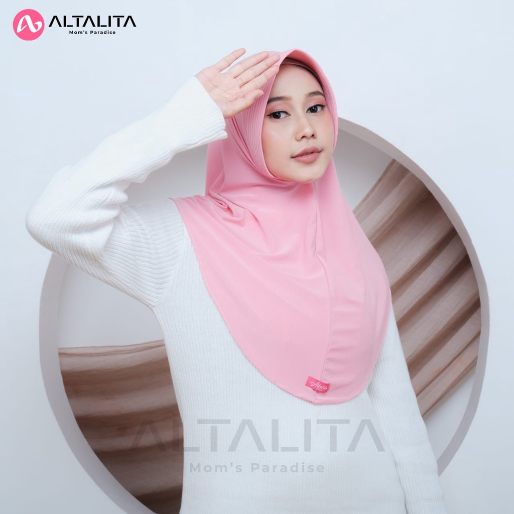 Altalita - Kerudung Instan Bergo Sport Hamidah Menutup Dada Jilbab Instan Qaila Penguin Size M Hijab Bergo Jersey Premium Cocok Untuk Sekolah Olahraga Volly Futsal Senam dan Sehari-Hari