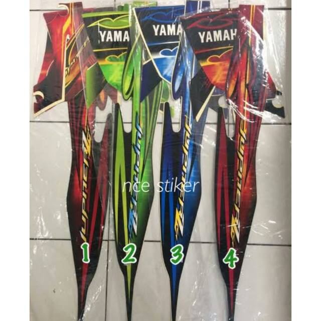 Striping Sticker Jupiter Z Burhan Warna Merah Hijau Biru