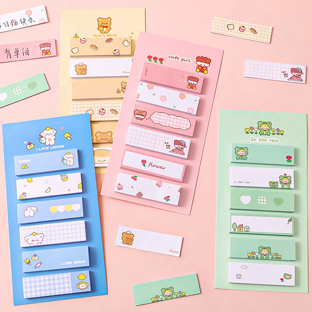 Halo Baby Sticky notes 6 baris karakter lucu Memo Note/Index Sticky Note Kertas Tempel Cute Lucu