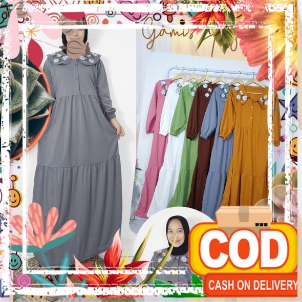 GOGO FASHION 654 Gamis Azzura / ijo muda tua