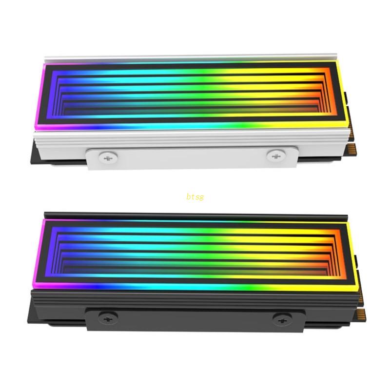 Bt Kinerja Tinggi M.2 SSD Heatsink Argb Light Bar Cooler Pengerjaan Halus Alur Heatsink Konduktivitas Termal Tinggi