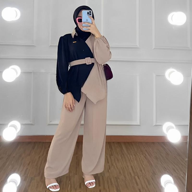 ilook | One Set Luxury | Setelan Blouse dan Celana Wanita | Fashion Muslim Wanita