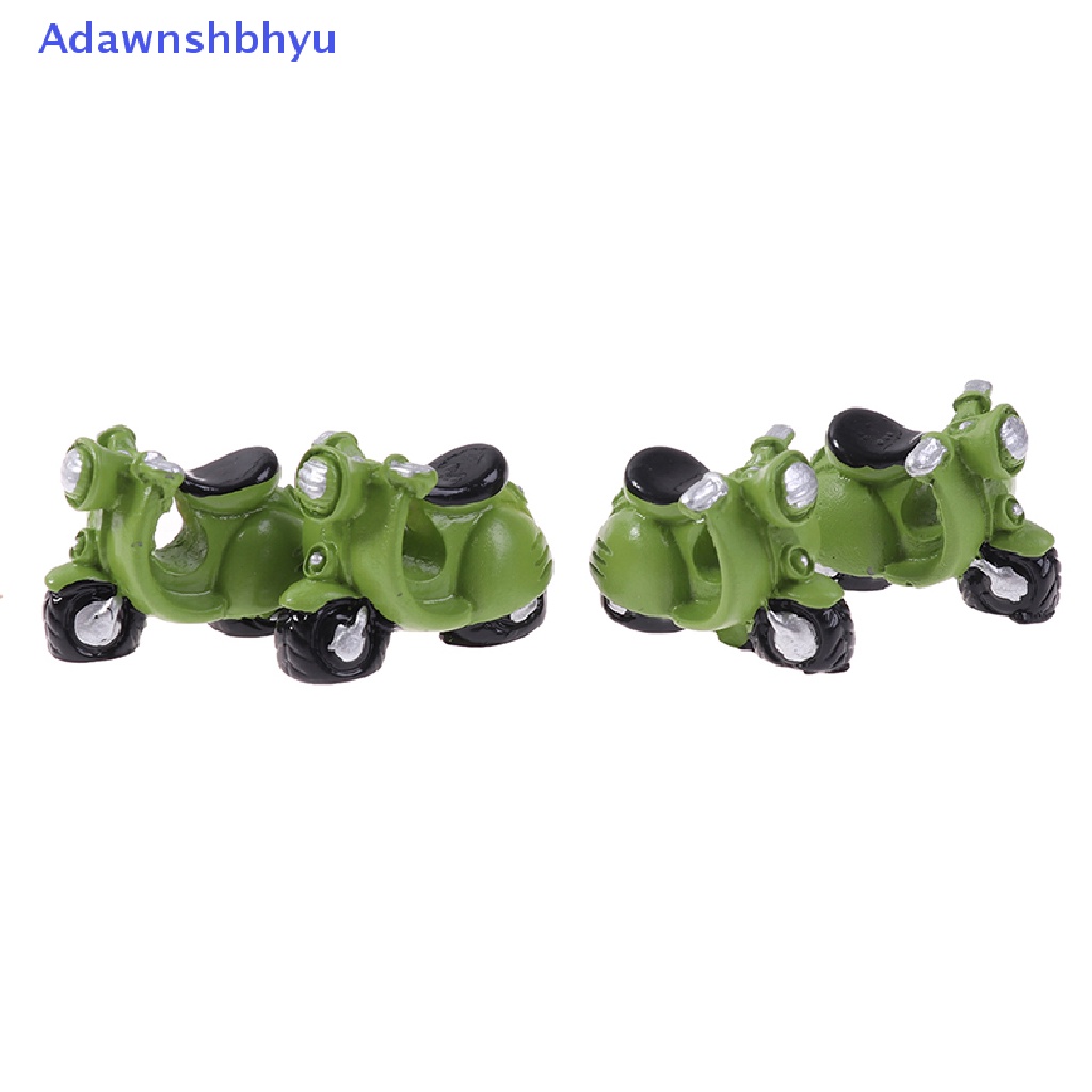 Adhyu 4Pcs Dollhouse Miniature Green Motorcycle Tricycle Model Toy Doll House Ornament ID