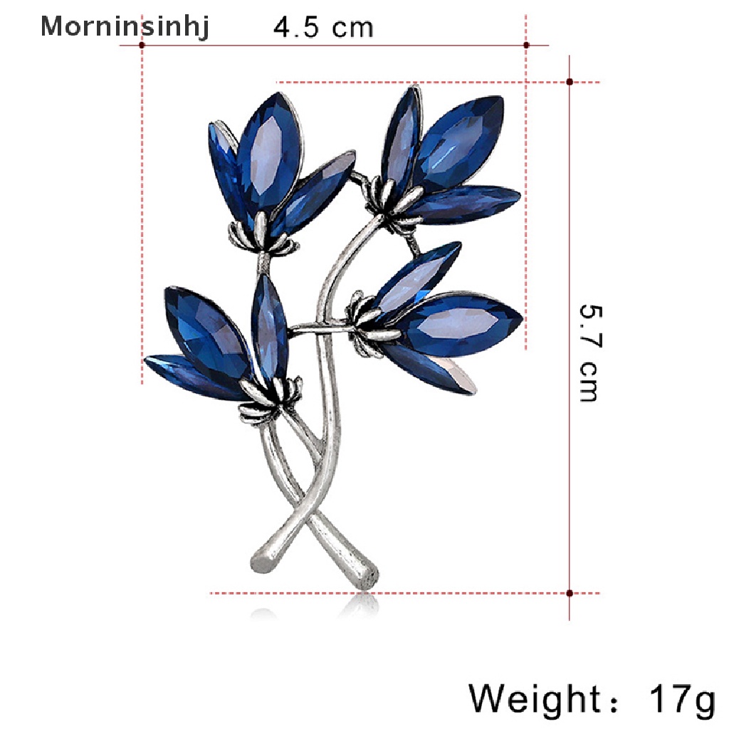 Mornin Baru Paduan Korsase Kaca Bros Pin Vintage Fashion Sederhana Kristal Bunga Bros Aksesoris Pakaian Pin Hadiah Perhiasan id