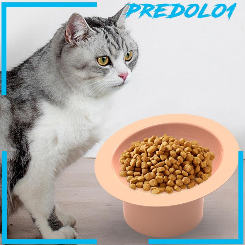 [Predolo1] Mangkuk Kucing Angkat Portabel Pelindung Leher Mangkuk Makan Hewan Peliharaan Wadah Makanan