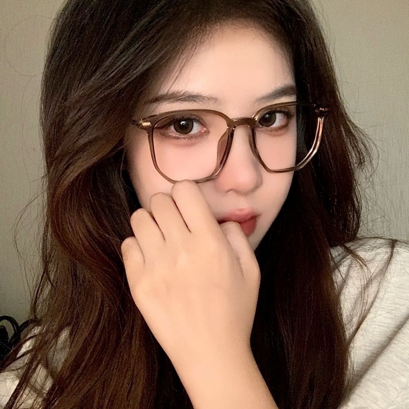 Korea Oversized Anti-Blue Full-frame Glasses/Vintage Metal Square Eyeglasses/Wanita Indah Kacamata Anti Silau Ringan